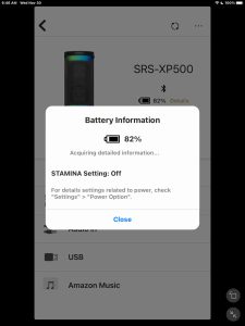 Picture of the -Battery Information- page.