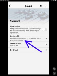 Screenshot of the -Custom EQ- option.