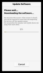 Screenshot of the -Downloading Software- page, showing 6 percent done.