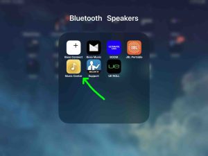 Screenshot of the Sony Music Center app icon on an iPadOS device Home page.