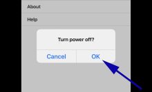 Screenshot of the -Turn Power OFF- OK button for the Sony SRS XP500 Speaker in the Sony Music Center App Settings page.