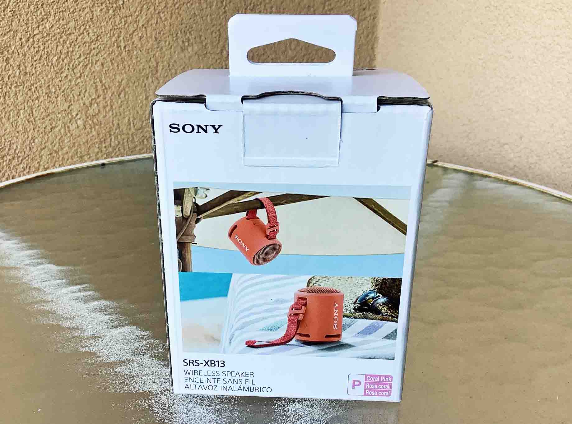 Picture of the back of the original Sony SRS XB13 box.