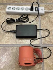 Picture of the Sony SRS XB13 charging.