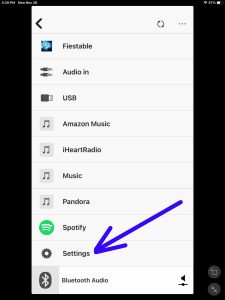 Screenshot of the -Settings- option.