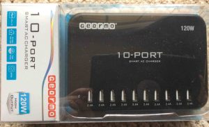 Picture of the front of the Gearmo 10 Port Smart AC charger ICS 10P HO.